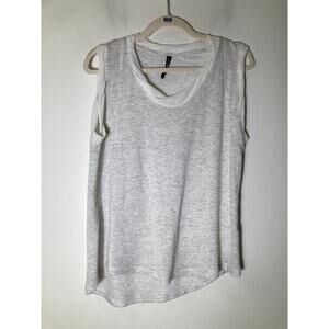 Capote Light Heather Gray Sleeveless High Low Hem Shirt Sz S